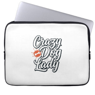 Housse Pour Ordinateur Portable Dame Chien Fou Typographie Vintage Amoureux des An