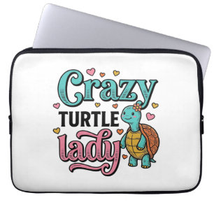 Housse Pour Ordinateur Portable Dame Tortue Folle Dessin de Gravure Vintage_1