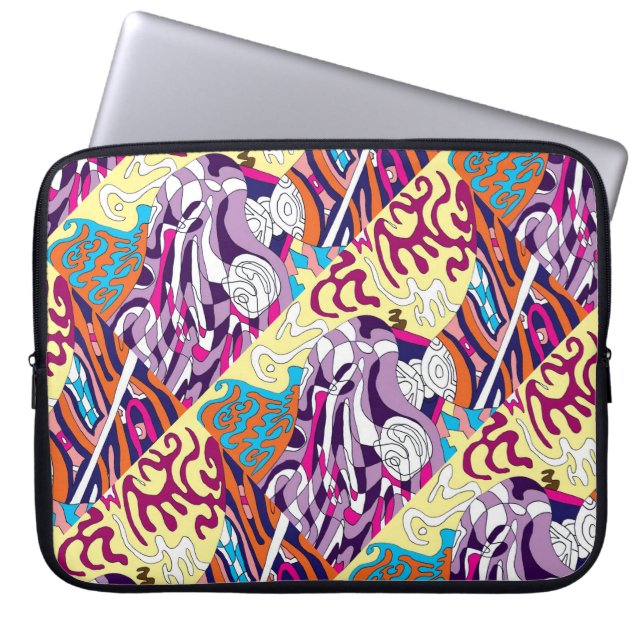 Housse Pour Ordinateur Portable "Dancing Sky Reaching Hill" Art Abstrait (Devant)