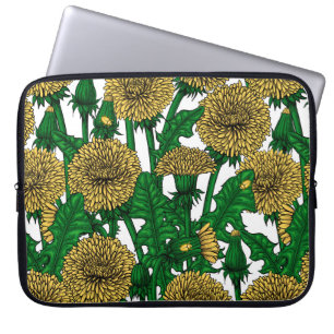 Housse Pour Ordinateur Portable Dandelions sur blanc