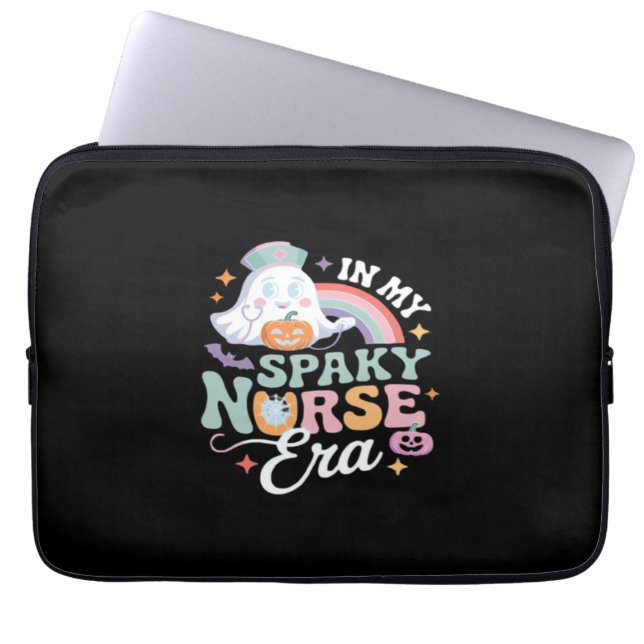 Housse Pour Ordinateur Portable Dans Mon Époque Éffrayante Infirmière Halloween Tr (Devant)