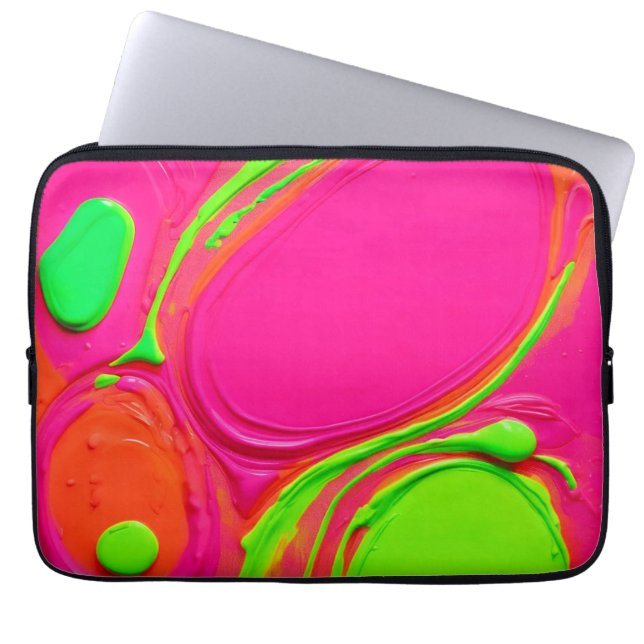 Housse Pour Ordinateur Portable Danse de peinture liquide néon (Devant)