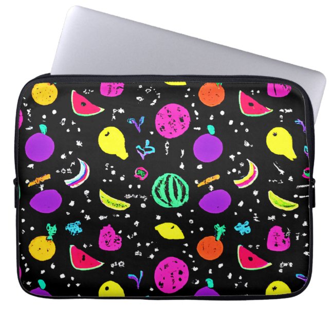 Housse Pour Ordinateur Portable Danse énergique de fruits néons (Devant)