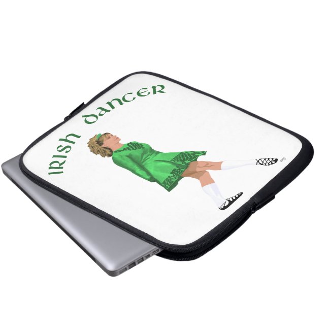Housse Pour Ordinateur Portable Danseuse Irlandaise Soft Shoe en Vert (Devant bas)