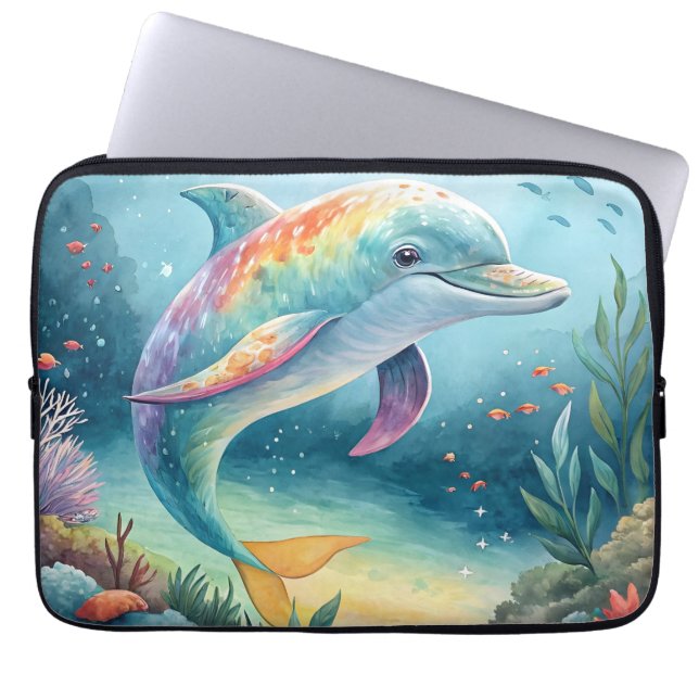 Housse Pour Ordinateur Portable Dauphin sous-marin (Devant)