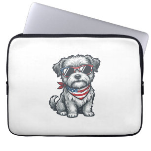 Housse Pour Ordinateur Portable Débardeur vintage à gravure patriotique avec un ch