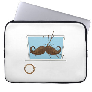 Housse Pour Ordinateur Portable Déchets de café Moustache Sleeve Portable amusan