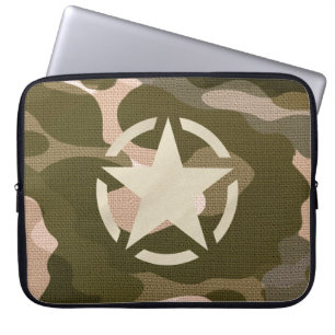 Housse Pour Ordinateur Portable Décor Vintage du stylo étoile sur style Camo