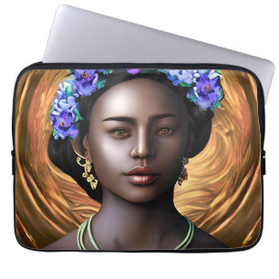 Housse Pour Ordinateur Portable Déesse noire   African-American Woman AI Art