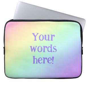 Housse Pour Ordinateur Portable Dégradé arc-en-ciel pastel personnalisé