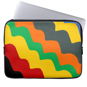 Housse Pour Ordinateur Portable Dégradé des vagues océaniques ondulées de couleur