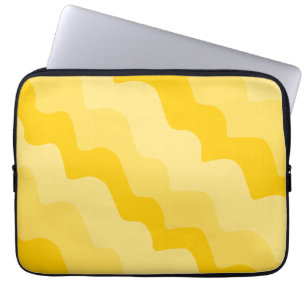 Housse Pour Ordinateur Portable Dégradé des vagues ondulées jaunes