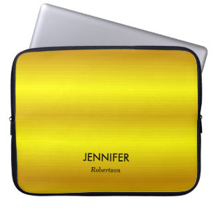 Housse Pour Ordinateur Portable dégradé d'or de nom personnalisé