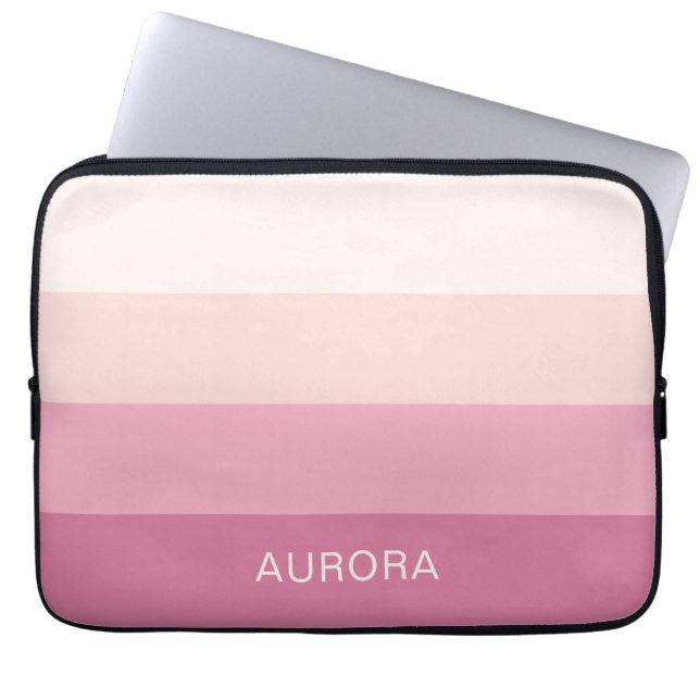 Housse Pour Ordinateur Portable Dégradé motivationnel personnalisé avec nom - (Devant)