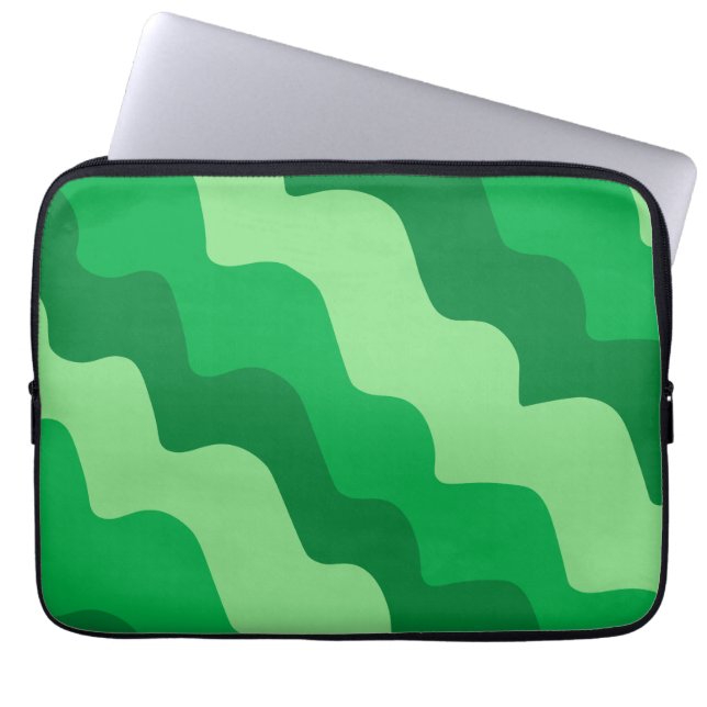 Housse Pour Ordinateur Portable Dégradé vert ondulé des vagues océaniques (Devant)