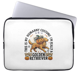Housse Pour Ordinateur Portable Déguisement humain Halloween Chien Retriever Doré