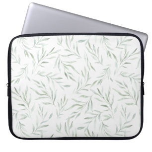 Housse Pour Ordinateur Portable Délicat vert feuillage gris vert