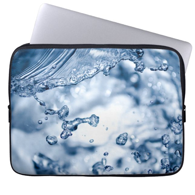 Housse Pour Ordinateur Portable Délicates gouttes d'eau bleu clair (Devant)