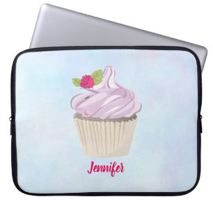 Housse Pour Ordinateur Portable Délicieuse Berry Cupcake Rose sur le dessus person