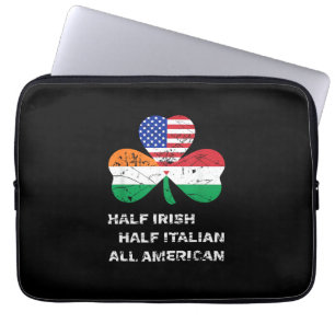 Housse Pour Ordinateur Portable Demi-irlandais demi-italien Shamrock du drapeau am