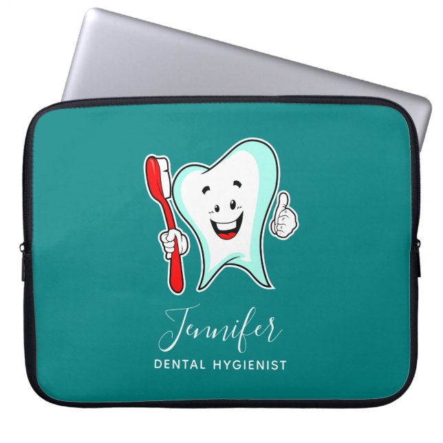 Housse Pour Ordinateur Portable Dental Care Happy Tooth (Devant)