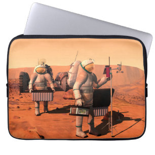 Housse Pour Ordinateur Portable Des Astronautes Mettent En Place Du Matériel Météo