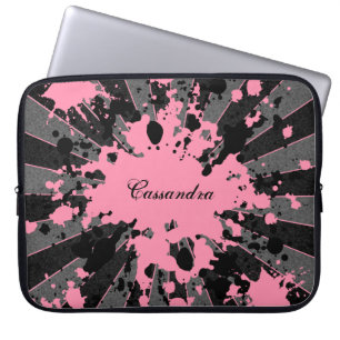 Housse Pour Ordinateur Portable Des éclaboussures de peinture rose pour personnali