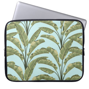 Housse Pour Ordinateur Portable Des feuilles de bananes sans couture. Motif tropic