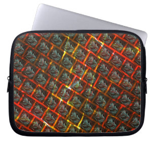 Housse Pour Ordinateur Portable Des 'yeux encadrés', des rayures ou une grille rou