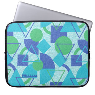 Housse Pour Ordinateur Portable Design abstrait vert et bleu