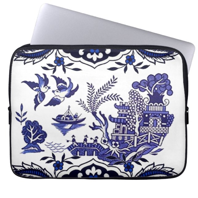 Housse Pour Ordinateur Portable Design classique de saule bleu (Devant)