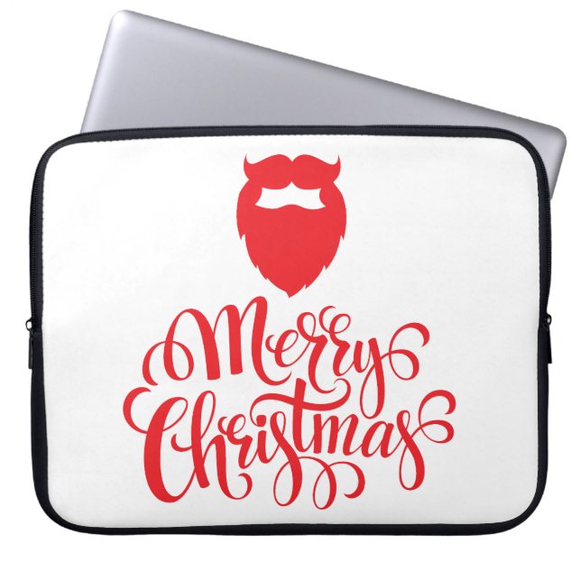 Housse Pour Ordinateur Portable Design de Noël Barbe Père Noël (Devant)