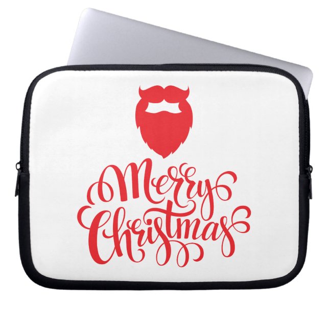 Housse Pour Ordinateur Portable Design de Noël Barbe Père Noël (Devant)