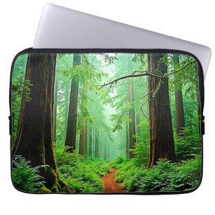 Housse Pour Ordinateur Portable Design de tranquillité de la forêt de Redwood