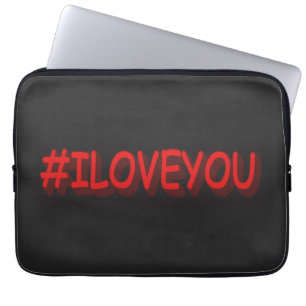 Housse Pour Ordinateur Portable Design d'expression mignon "#ILOVEYOU". Commandez