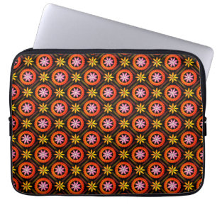 Housse Pour Ordinateur Portable Design Fleur moderne sur arrière - plan noir