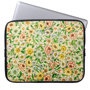 Housse Pour Ordinateur Portable Design floral traditionnel indien de printemps