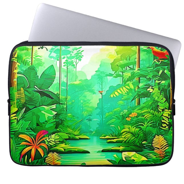 Housse Pour Ordinateur Portable Design forestier exotique (Devant)