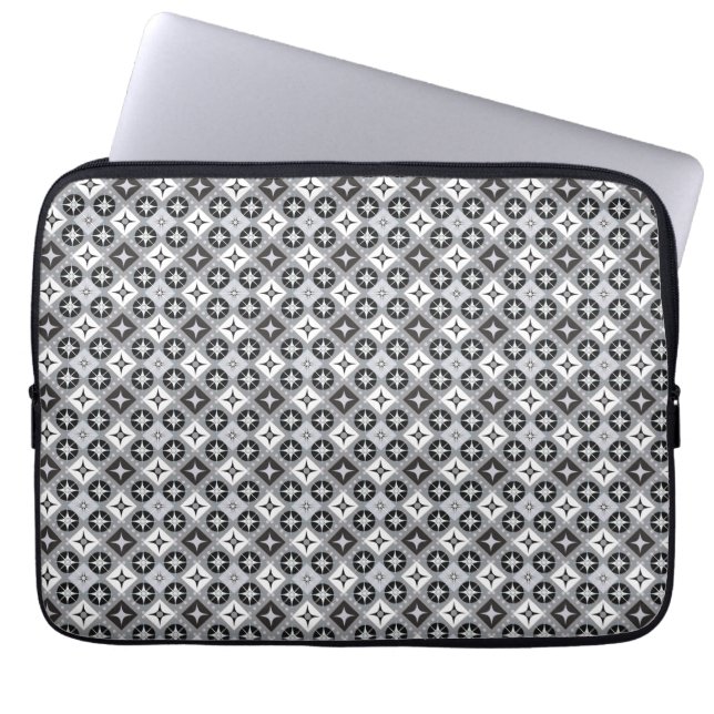 Housse Pour Ordinateur Portable Design gris et blanc (Devant)