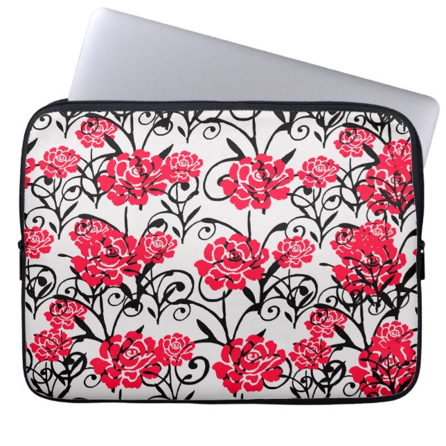 Housse Pour Ordinateur Portable Design Motif d'illustrations de rose rouge (Devant)