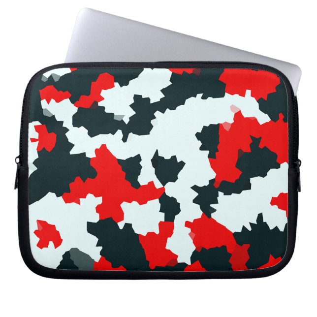 Housse Pour Ordinateur Portable Design Motif noir rouge fractal (Devant)