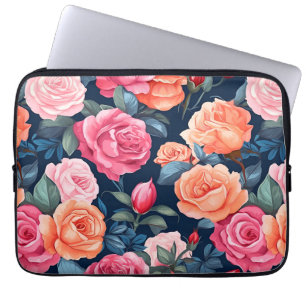Housse Pour Ordinateur Portable Design Motif Rose rouge rose orange