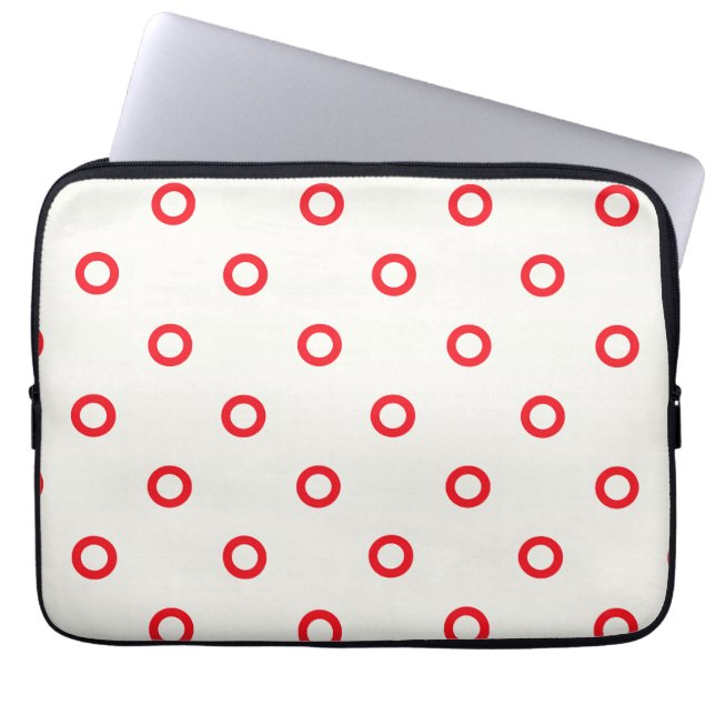 Housse Pour Ordinateur Portable Design rétro point cercle rouge (Devant)