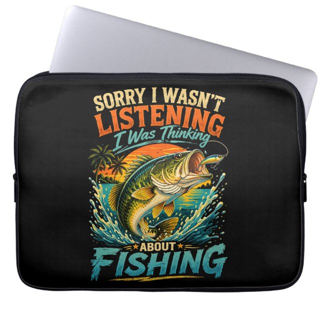 Housse Pour Ordinateur Portable Désolé, je pensais à la pêche (Devant)