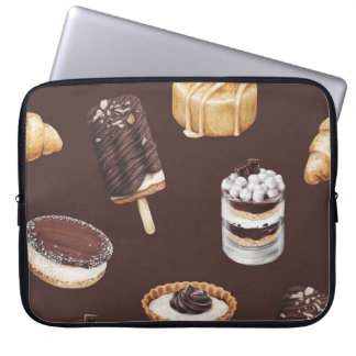 Housse Pour Ordinateur Portable Desserts délicieux : Motif de croquis de nourritur