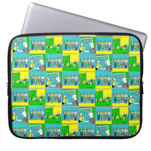 Housse Pour Ordinateur Portable Dessin animé de footballeurs et de supporters célé