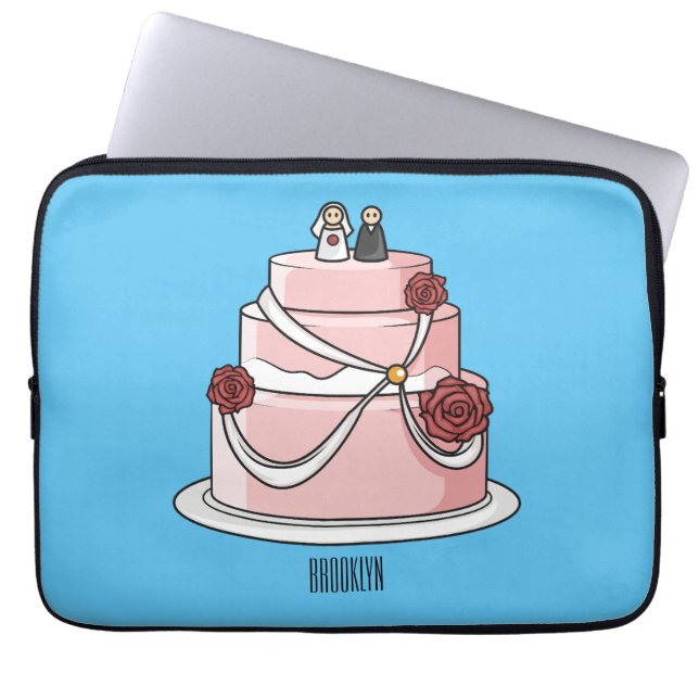 Housse Pour Ordinateur Portable dessin animé de gâteau mariage (Devant)