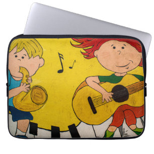 Housse Pour Ordinateur Portable dessin animé en direct coloré jaune