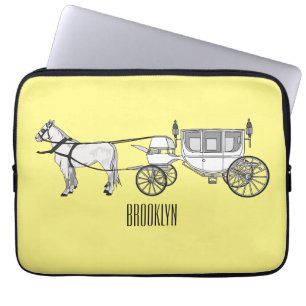 Housse Pour Ordinateur Portable dessin animé mariage cheval & calèche