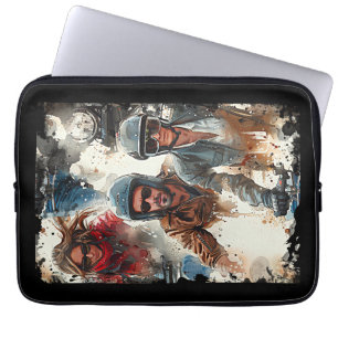 Housse Pour Ordinateur Portable Dessin aquarelle MotoBikers